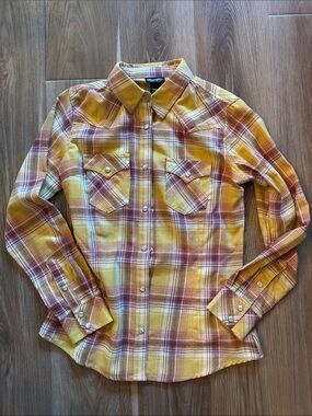 Wrangler Yellow Plaid Long-Sleeve Shirt